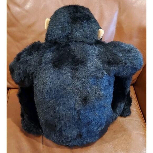 16 In X 15 In Large Black Brown Gorilla Ape Monkey Stuffed Animal Plush Goffa - Picture 3 of 11